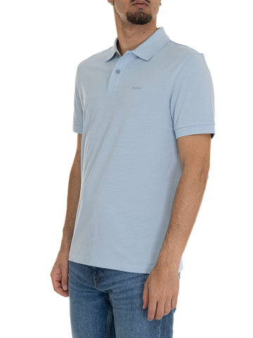 Polo manica corta PALLAS Celeste BOSS Uomo