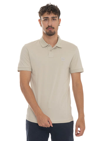 PASSENGER Beige BOSS Men's Short Sleeve Polo