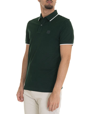 Polo in cotone piquet PASSERTIP Verde BOSS Uomo