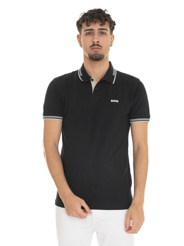 Polo manica corta PAUL Nero BOSS Uomo