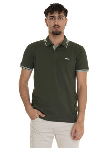 Polo manica corta PAUL Verde BOSS Uomo