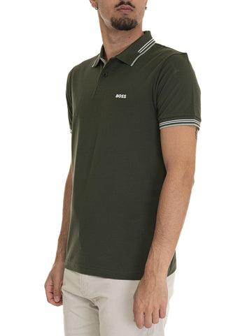 Polo manica corta PAUL Verde BOSS Uomo