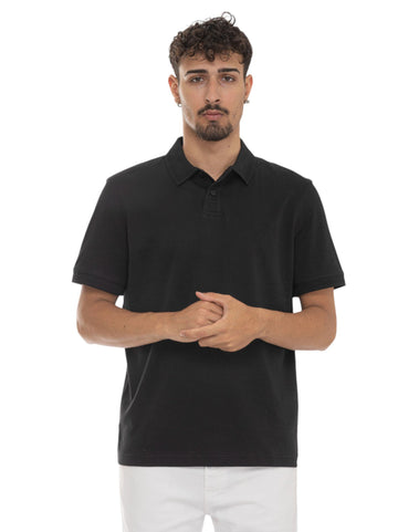 BOSS Men's Black PE-INTERLOCK Half Sleeve Polo