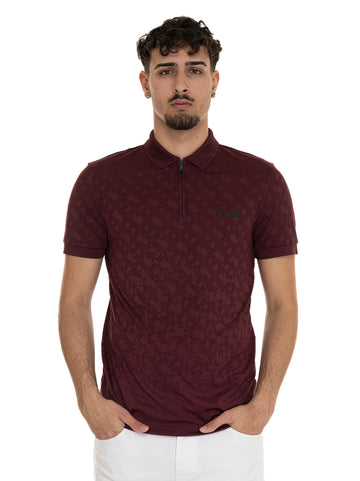 Polo manica corta PHILIX-TOC-JQ Bordeau BOSS Uomo