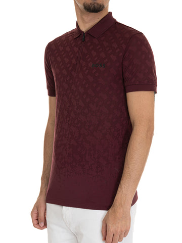 Polo manica corta PHILIX-TOC-JQ Bordeau BOSS Uomo