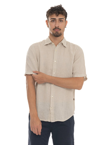 RASH-2-M Beige BOSS Men's Half Sleeve Shirt
