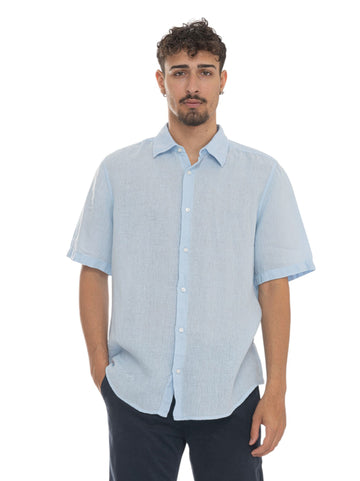 RASH-2-M Light Blue BOSS Men's Half Sleeve Shirt