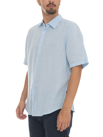 RASH-2-M Light Blue BOSS Men's Half Sleeve Shirt