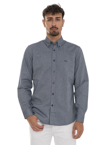 RICKERT-M- Blue BOSS Men's Long Sleeve Shirt