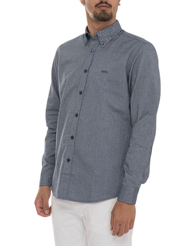 RICKERT-M- Blue BOSS Men's Long Sleeve Shirt