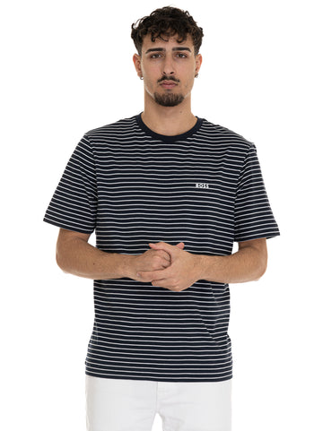 T-shirt manica corta Bianco-blu BOSS Uomo