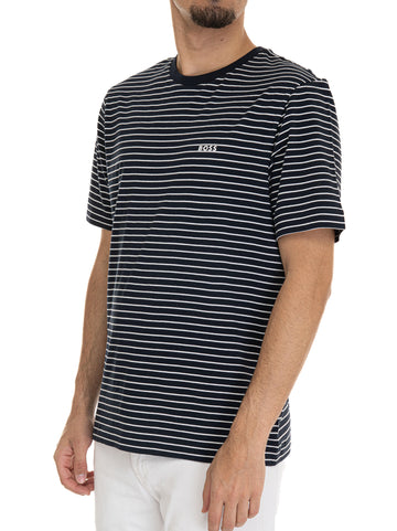T-shirt manica corta Bianco-blu BOSS Uomo