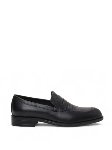 Mocassino in pelle TAYIL-LOAF-ITMXWV Blu BOSS Uomo