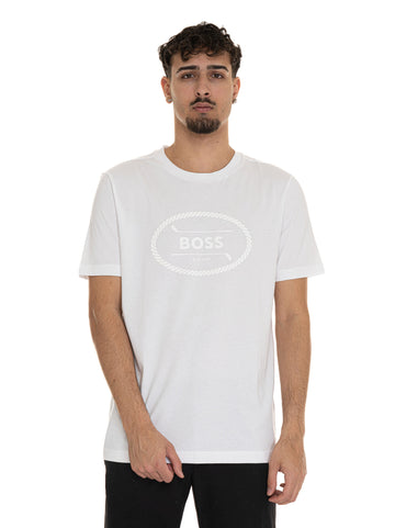 T-shirt TEE-LOGO-HERITAGE Bianco BOSS Uomo