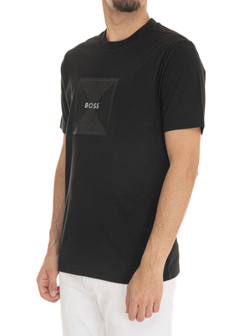 T-shirt TEE-LOGO-RIB Nero BOSS Uomo