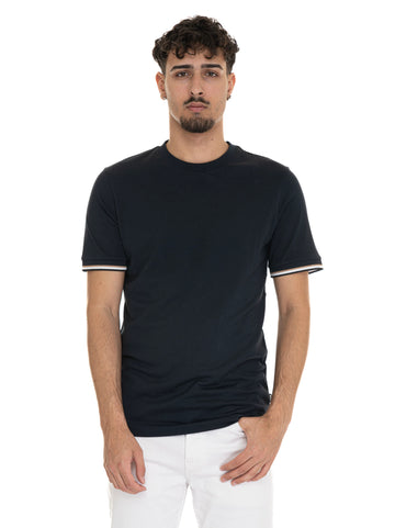 T-shirt girocollo mezza manica THOMPSON04 Blu BOSS Uomo