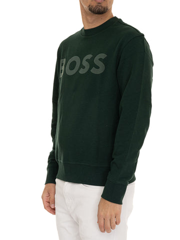 Felpa WEBASICCREW Verde BOSS Uomo
