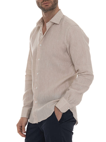 Camicia classica da uomo Beige Carrel Uomo