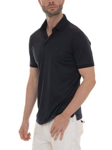 Short sleeve polo shirt Blue Emporio Armani Man