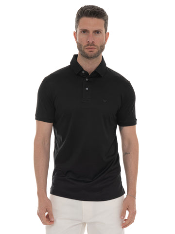 Short sleeve polo shirt Black Emporio Armani Man