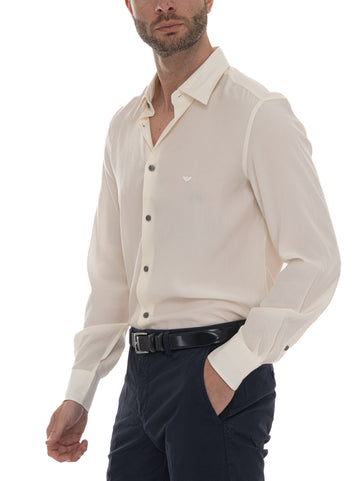 Camicia casual Panna Emporio Armani Uomo