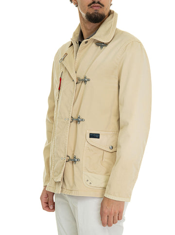 Fay Men's Beige Hook Closure Jacket