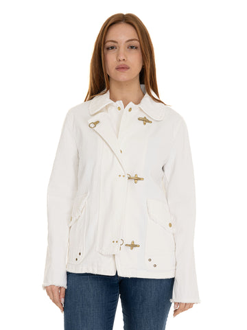 Fay Women's 3-Hook Fabric Jacket White