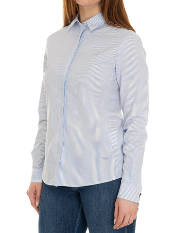 Classic Women's Shirt White-light blue Fay Donna