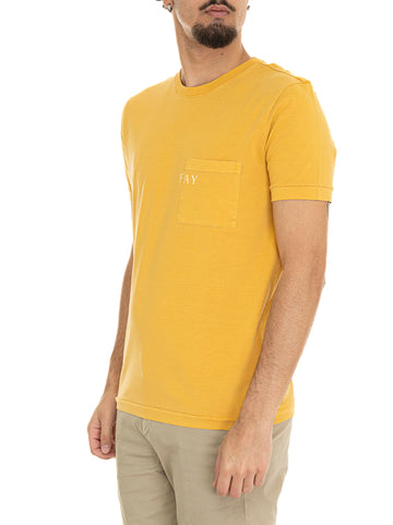 Fay Men's Mustard Short Sleeve T-Shirt