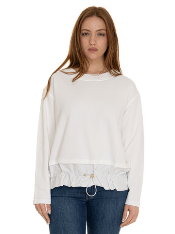 Fay Women's White Crewneck Sweatshirt