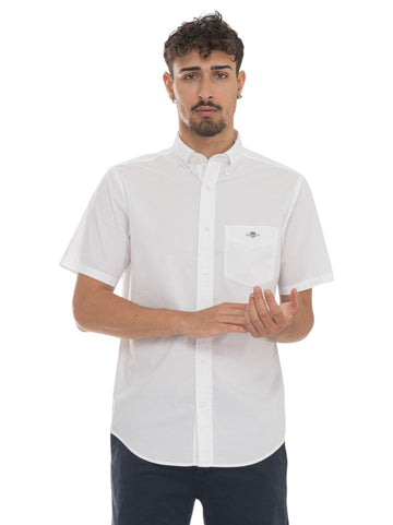 Gant Men's White Half Sleeve Shirt