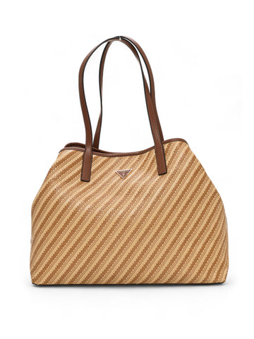 Borsa in rafia Vikky Beige-cognaq Guess Donna