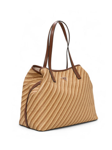 Borsa in rafia Vikky Beige-cognaq Guess Donna