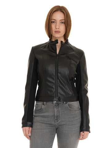 Guess Women's Fiammetta Black Faux Leather Jacket