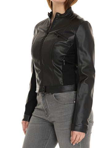 Guess Women's Fiammetta Black Faux Leather Jacket