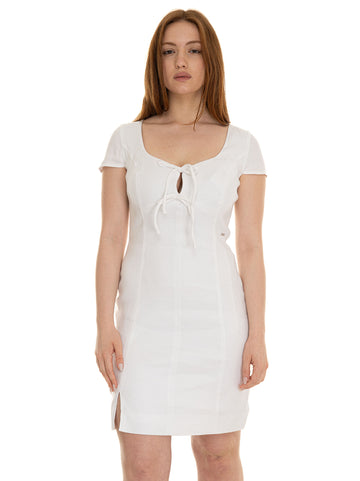 Isabeau Bows Short Dress White Guess Women