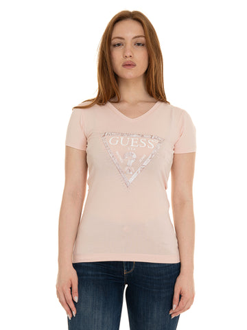 T-shirt Python  Rosa Guess Donna