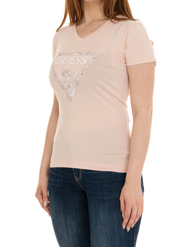 Guess Women's Pink Python T-shirt