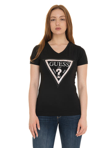 T-shirt Python  Nero Guess Donna