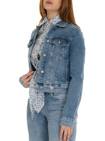 Giubbino in jeans Delya trucker Denim chiaro Guess Donna