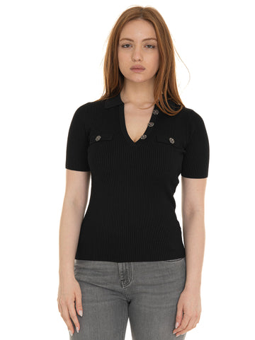 Paula Black Guess Women's Short Sleeve Polo