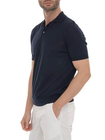 COTTONCREPE Blue Hindustrie Men's Knit Polo
