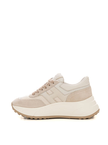 Sneakers con rialzo allacciata Hyperlight Beige Hogan Donna