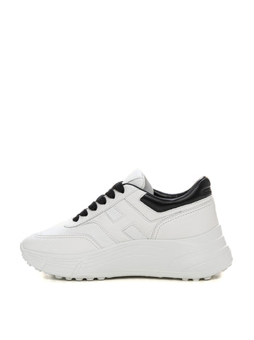 Sneakers con rialzo allacciata Hyperlight Bianco-nero Hogan Donna