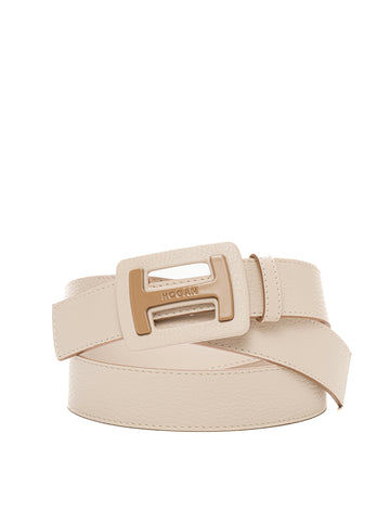 Hogan Women's White Leather Belt