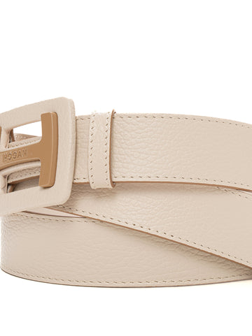 Hogan Women's White Leather Belt