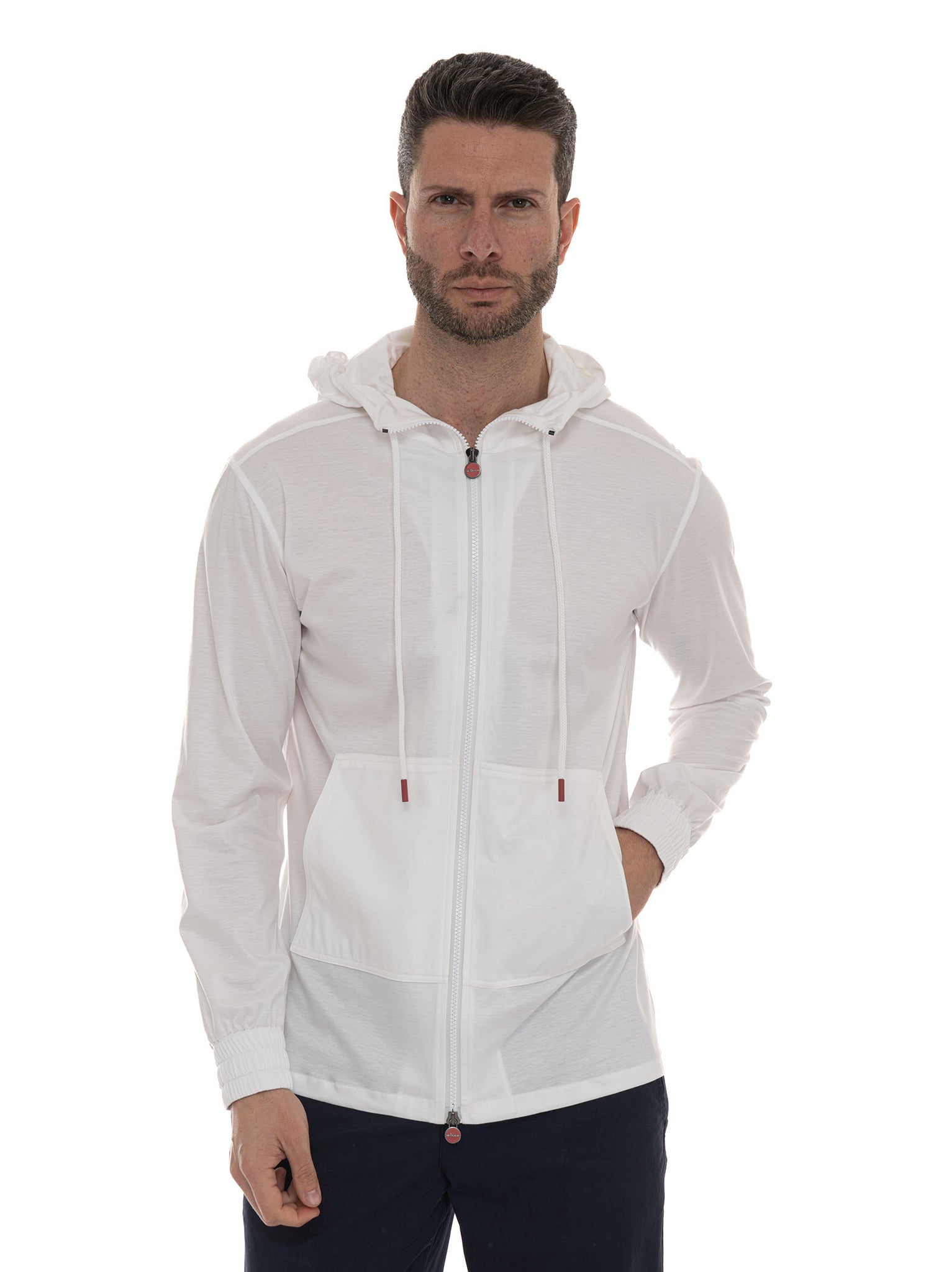 Felpa con cappuccio Bianco Kiton Uomo
