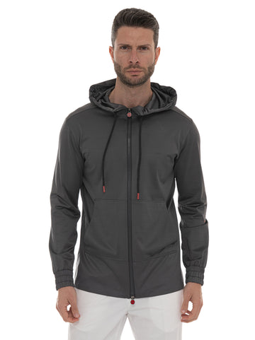 Felpa con cappuccio Grigio Kiton Uomo