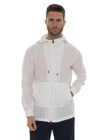 Felpa con cappuccio Bianco Kiton Uomo