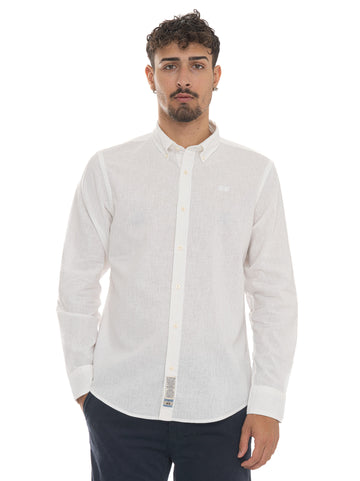 Long Sleeve Linen Shirt White La Martina Men